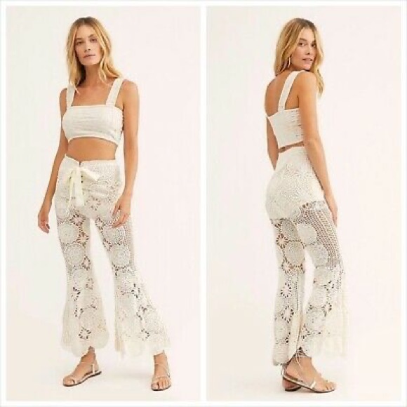Free People Pants - Free People NWT crochet dragonfly boho  sz Sm